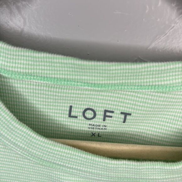 Loft Green and White Ribbed Tank XL - Picture 2 of 3
